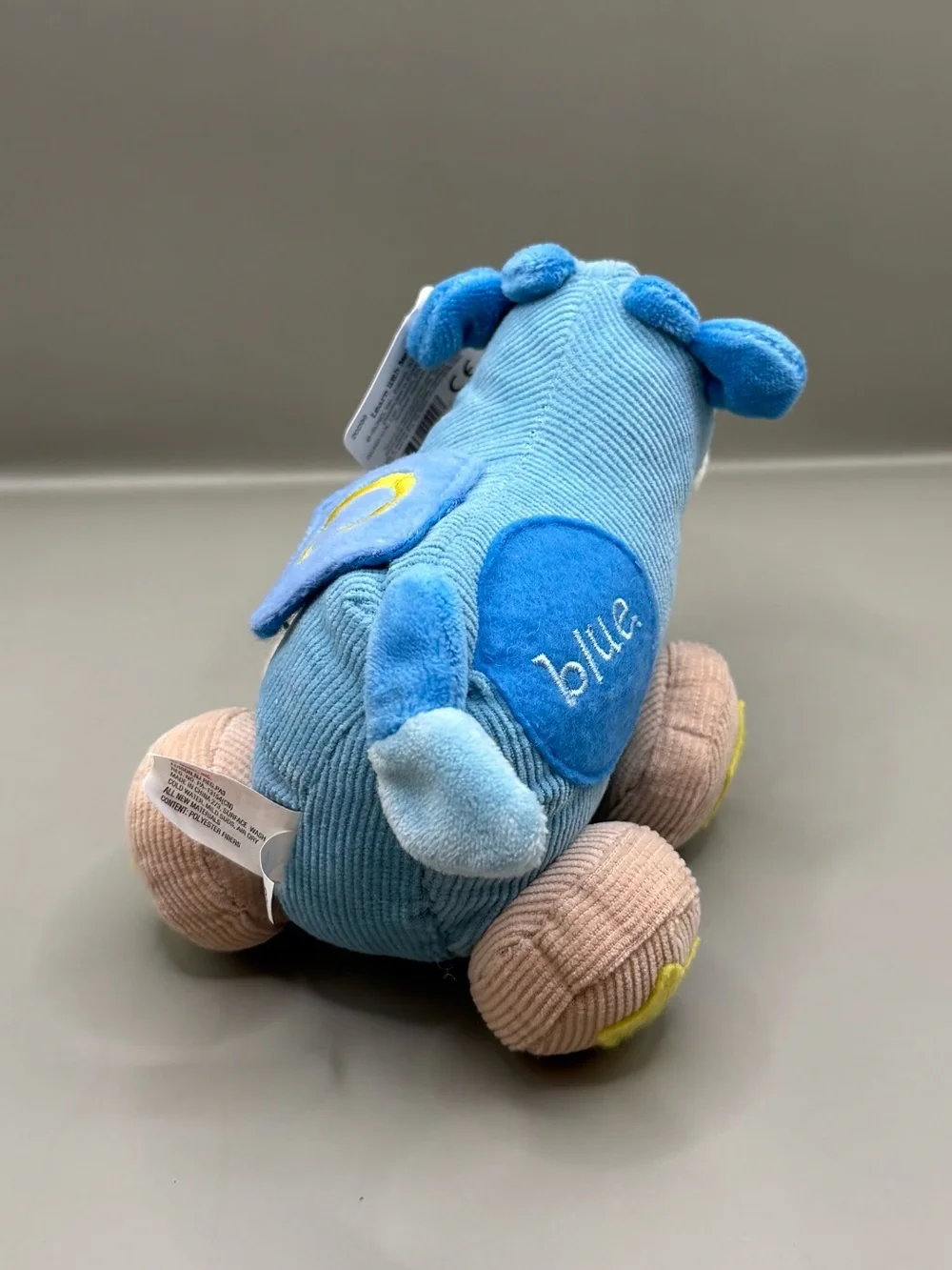 NWT GUND Cow Corduroy Plush Stuffed Animal Learn With Me Blue “C” Learning Toy